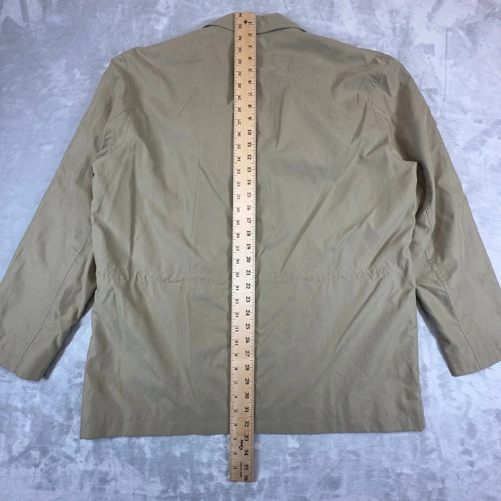 TravelSmith Safari Travel Blazer Sport Coat Large Khaki Tan Multi Pocket Lined